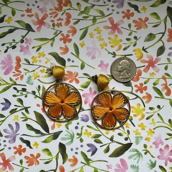 Yellow and Gold Earrings - Picture 4 of 6